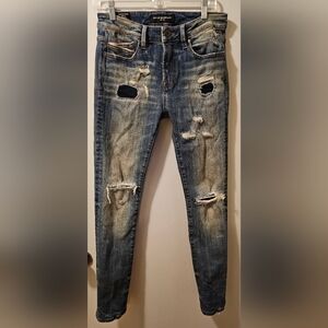Cult Of Individuality Punk Super Skinny Stretch Distressed Denim Jeans 31 x 32